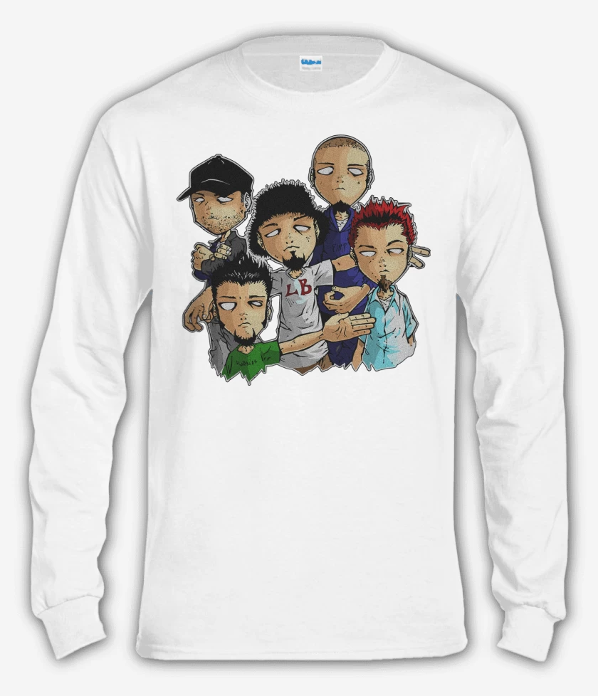 Polera manga larga Blanco de Limp Bizkit Cartoon