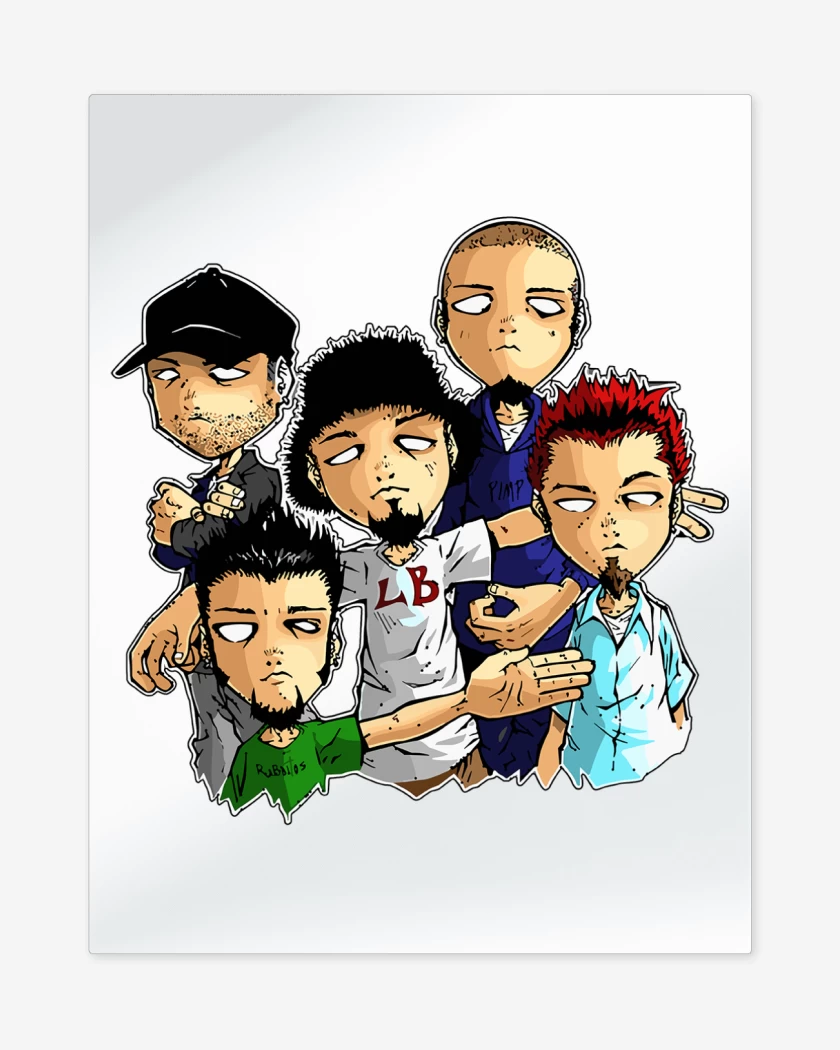 Print metalico Blanco de Limp Bizkit Cartoon