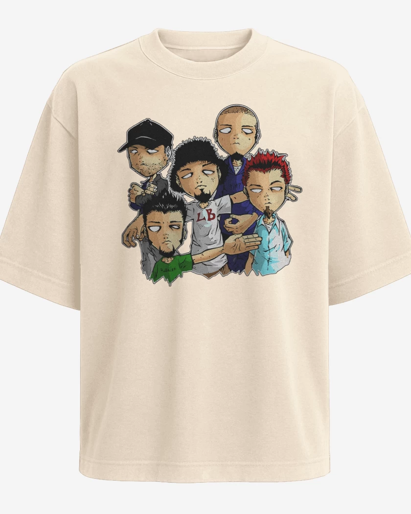 Polera Oversize Beige de Limp Bizkit Cartoon