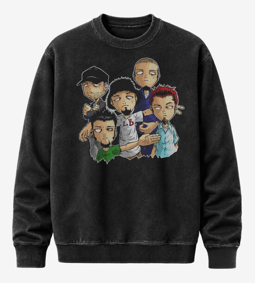 Poleron Polo Acid Wash Negro de Limp Bizkit Cartoon