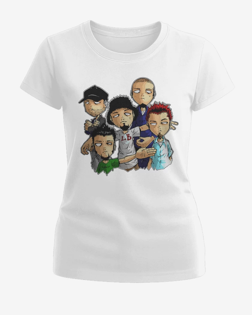 Polera de Mujer Blanco de Limp Bizkit Cartoon