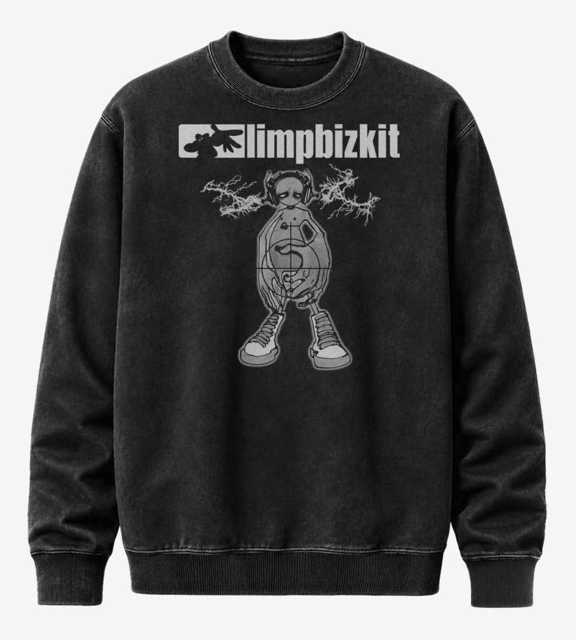 Poleron Polo Acid Wash Negro de Limp Bizkit Nookie
