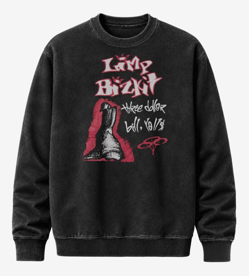 Poleron Polo Acid Wash Negro de Limp Bizkit Three Dollar 