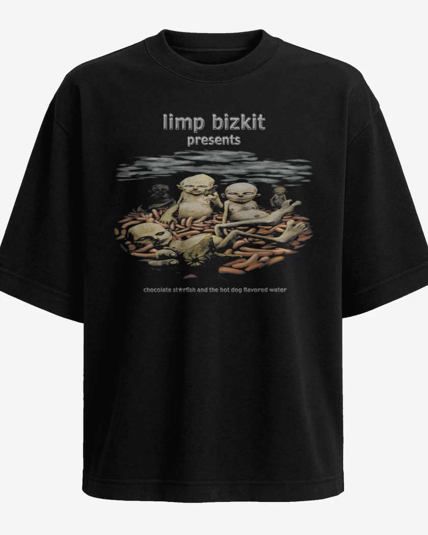 Polera Oversize Negro de Limp Bizkit Chocolate 