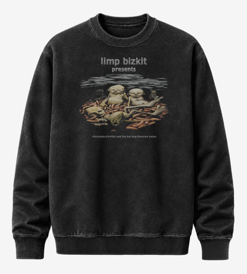 Poleron Polo Acid Wash Negro de Limp Bizkit Chocolate 