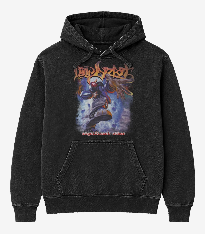Poleron Canguro Acid Wash Negro de Limp Bizkit Significant Other