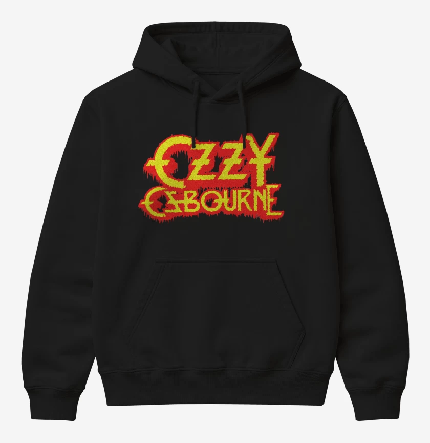 Poleron Canguro básico Negro de Ozzy Osbourne Logo