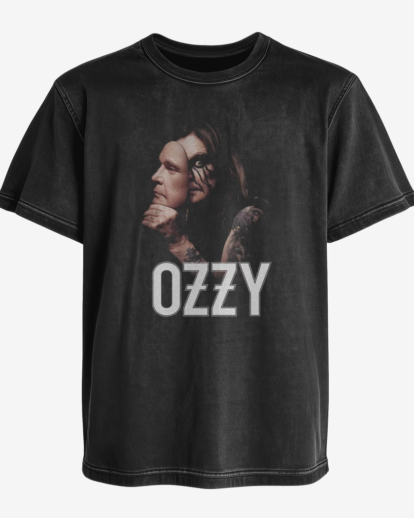 Polera desgastada Negro de Ozzy Osbourne Ozzy