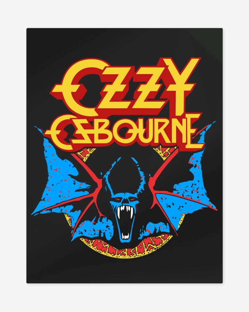 Print metalico Negro de Ozzy Osbourne Murcielágo