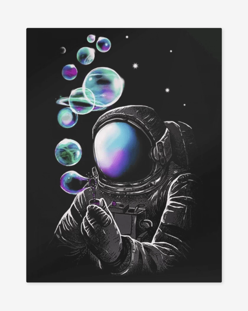 Print metalico Negro de Astronauta 6
