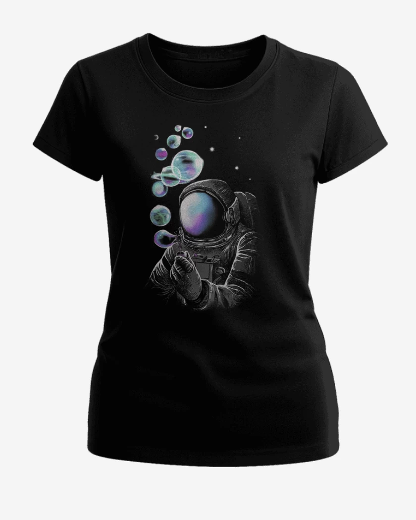 Polera de Mujer Negro de Astronauta 6