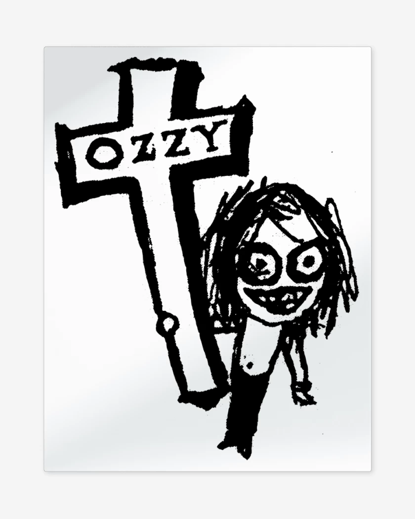 Print metalico Blanco de Ozzy Osbourne Cross