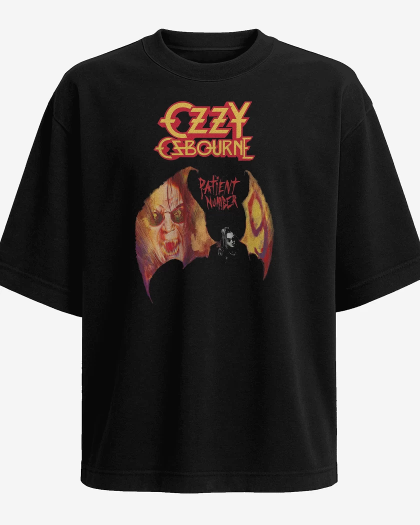 Polera Oversize Negro de Ozzy Osbourne Patient Number 9