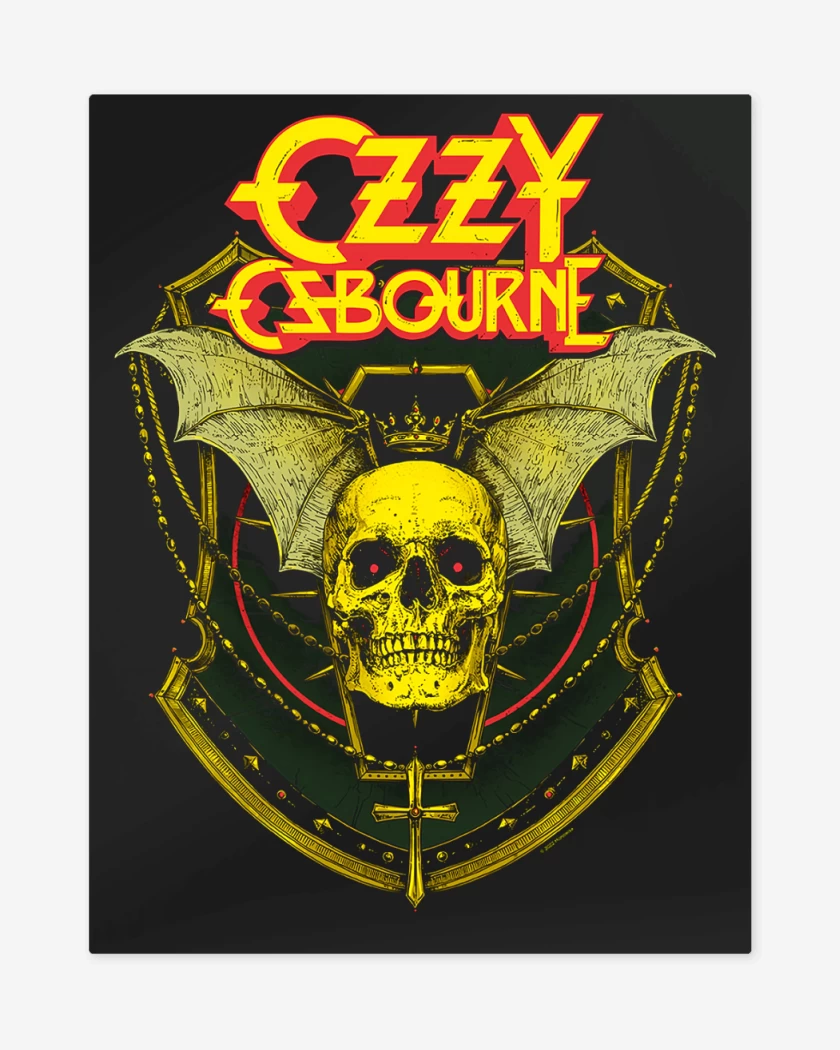 Print metalico Negro de Ozzy Osbourne Skull