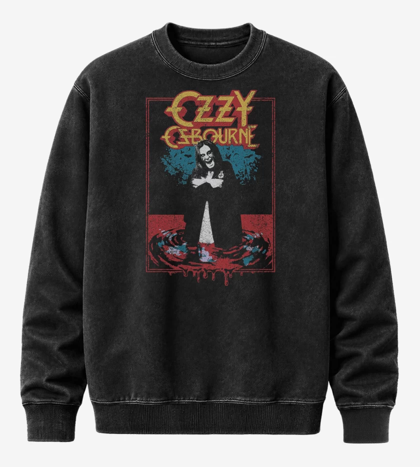 Poleron Polo Acid Wash Ozzy Osbourne Prince of Darkness