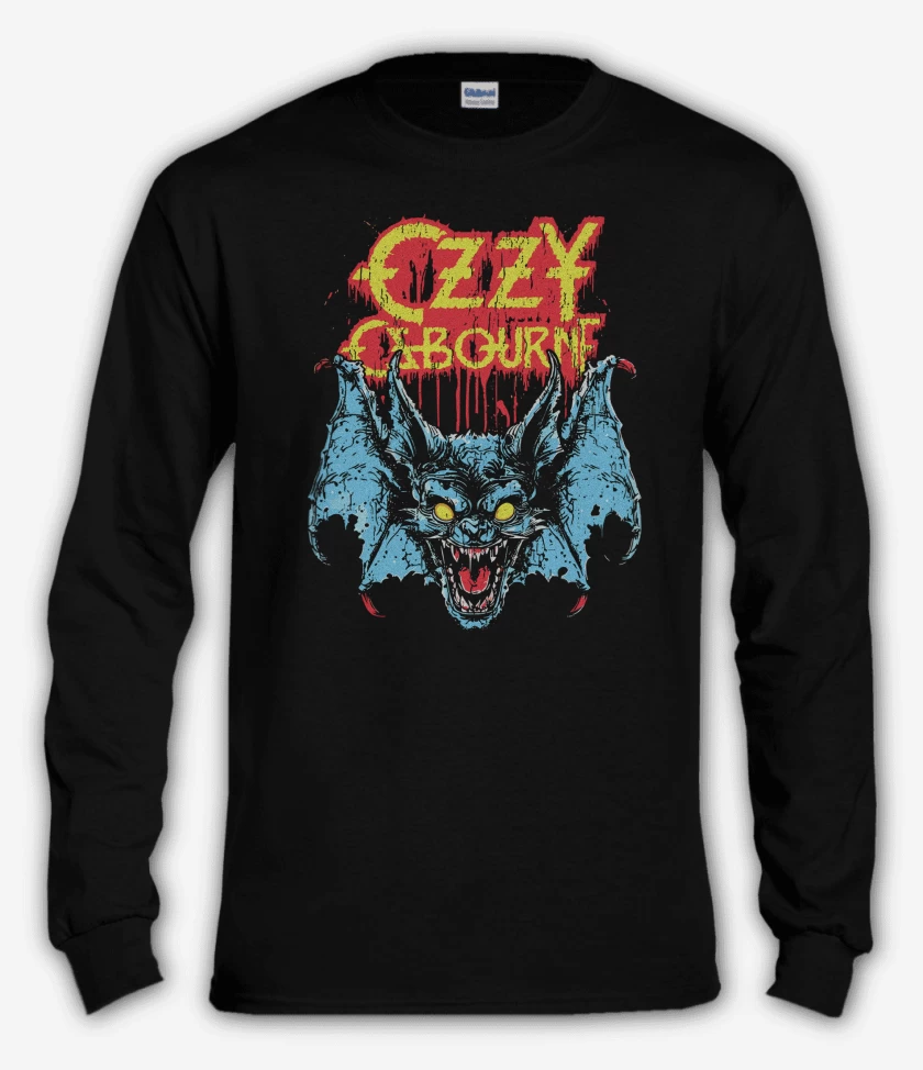 Polera manga larga Negro de Ozzy Osbourne Rabid Bat