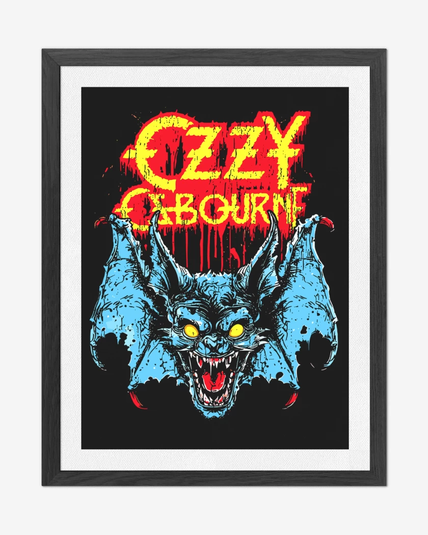 Cuadro decorativo Negro de Ozzy Osbourne Rabid Bat