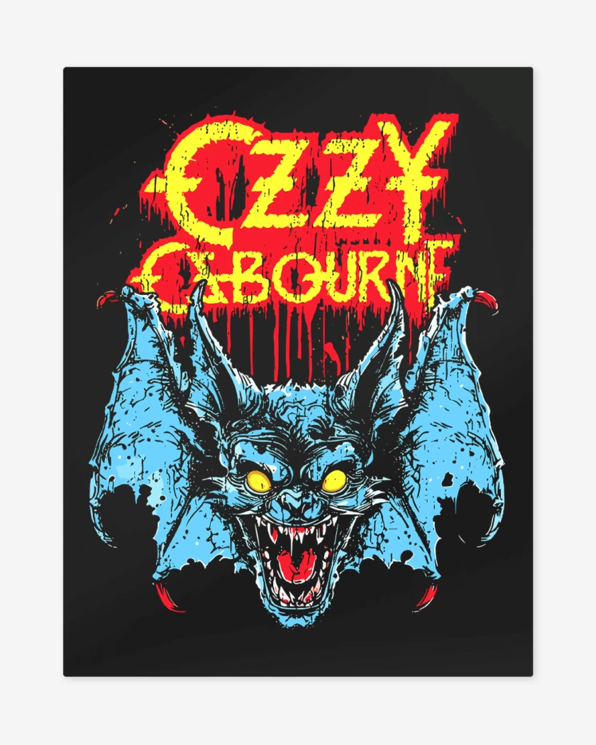 Print metalico Negro de Ozzy Osbourne Rabid Bat