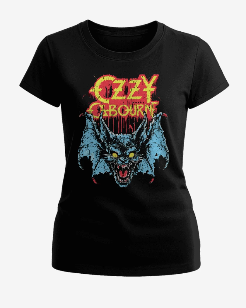 Polera de Mujer Negro de Ozzy Osbourne Rabid Bat