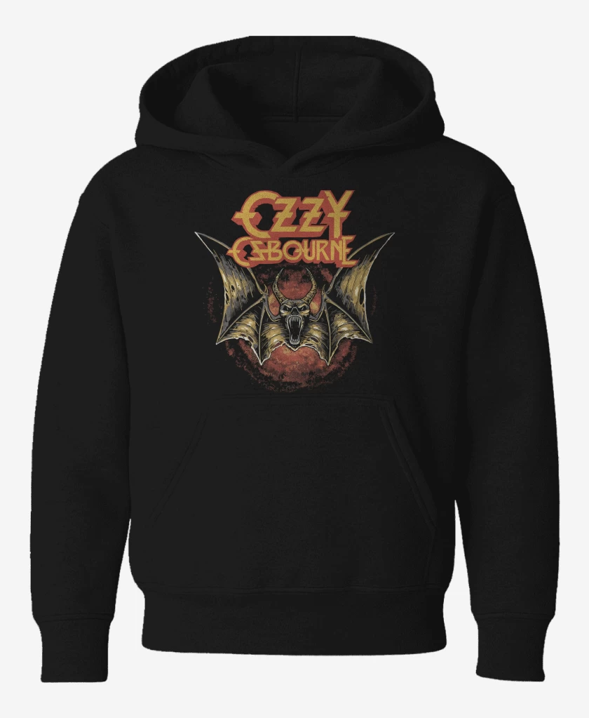 Poleron de niño Negro de Ozzy Osbourne Logo Murcielago