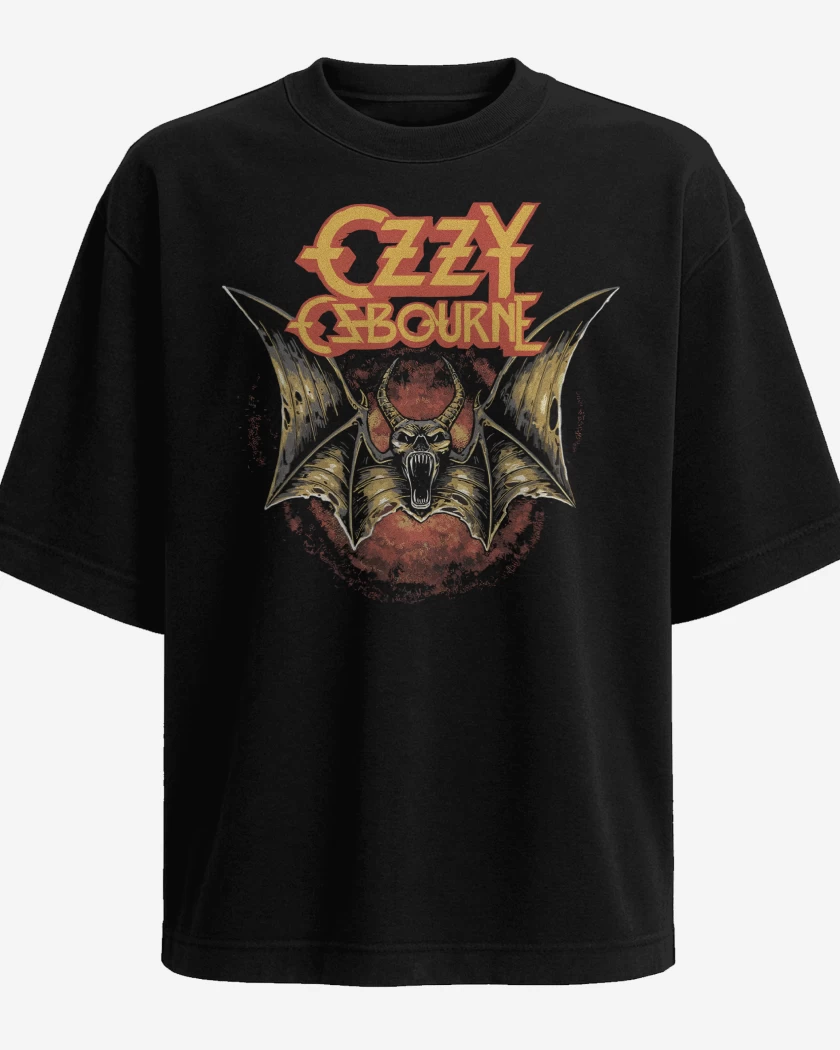 Polera Oversize Ozzy Osbourne Logo Murcielago