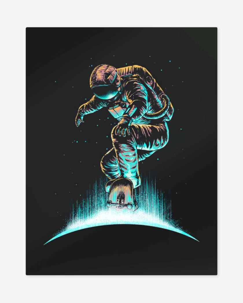 Print metalico Negro de Astronauta 5
