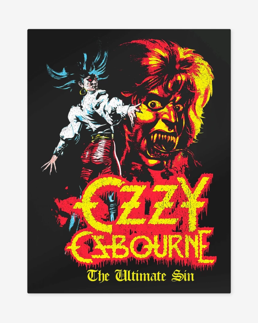 Print metalico Negro de Ozzy Osbourne The Ultimate