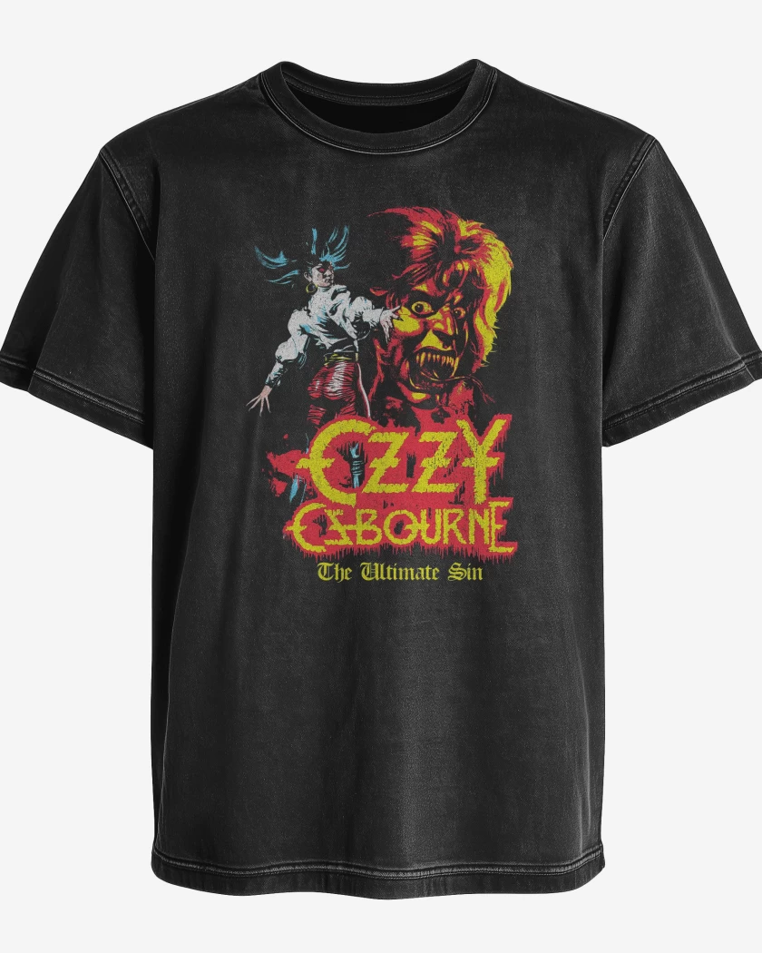Polera desgastada Negro de Ozzy Osbourne The Ultimate