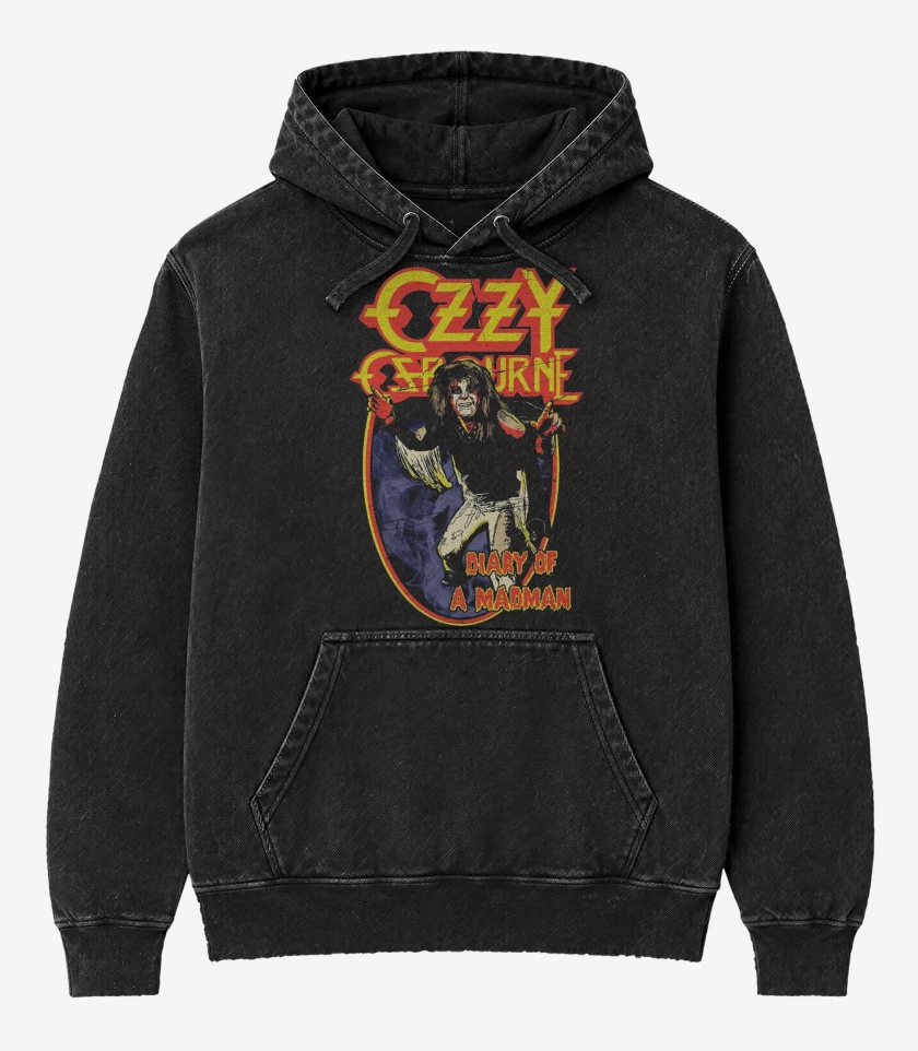 Poleron Canguro Acid Wash Ozzy Osbourne Diario de un Loco