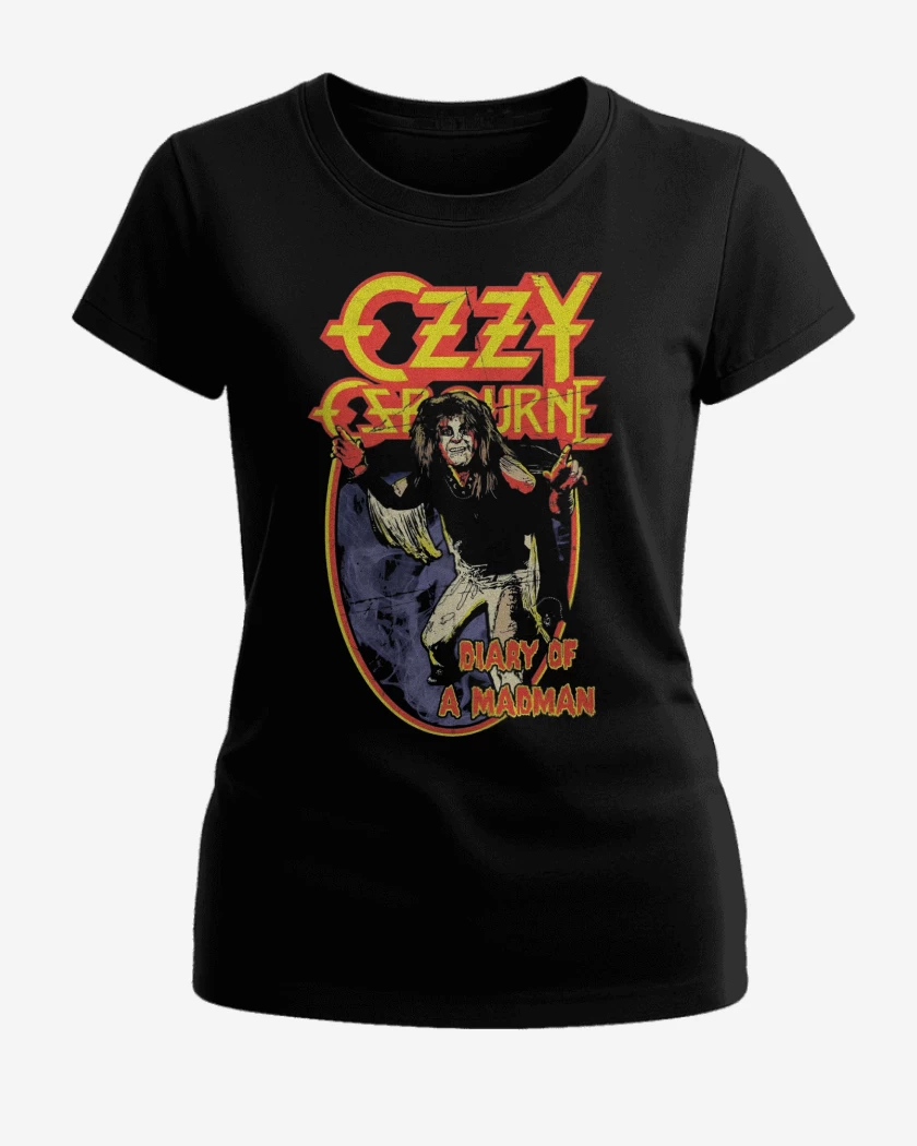 Polera de Mujer Negro de Ozzy Osbourne Diario de un Loco