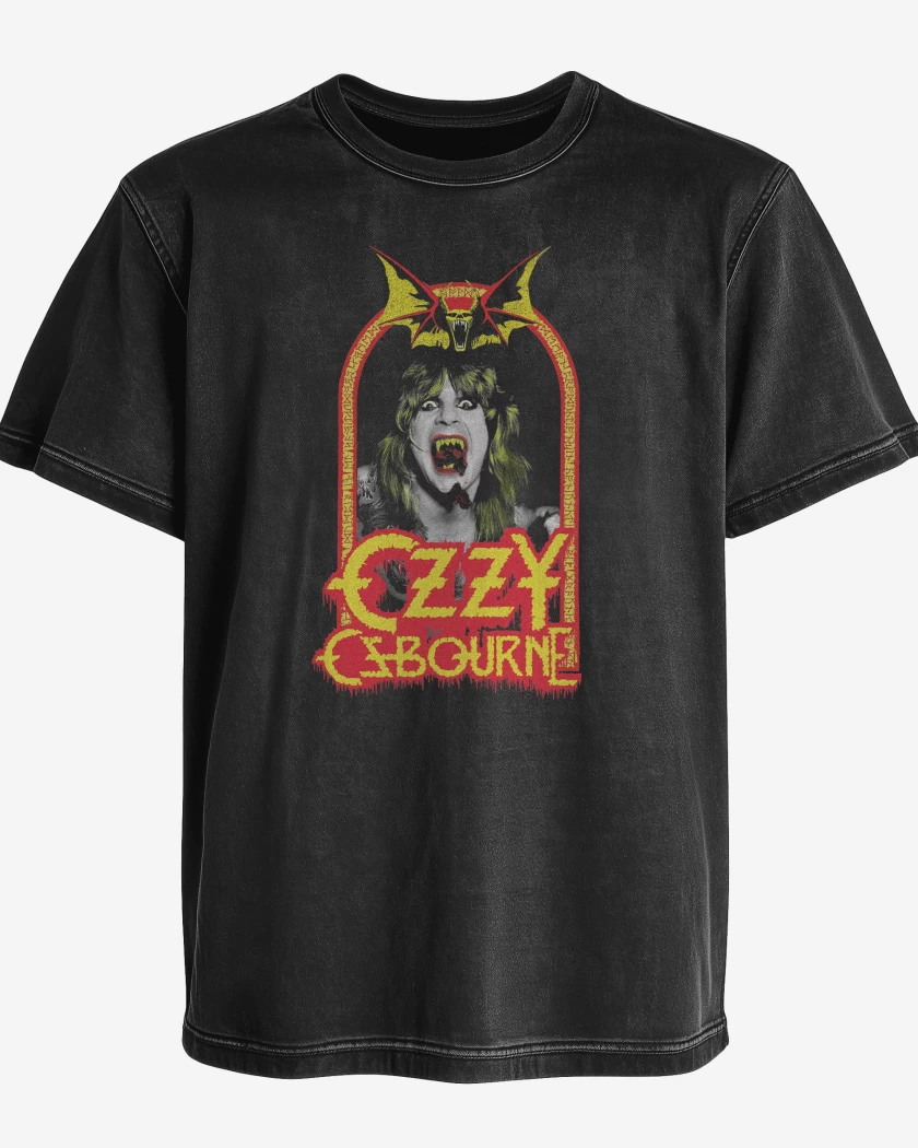 Polera desgastada Negro de Ozzy Osbourne Speak