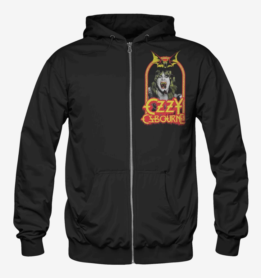 Poleron Canguro con cierre Negro de Ozzy Osbourne Speak