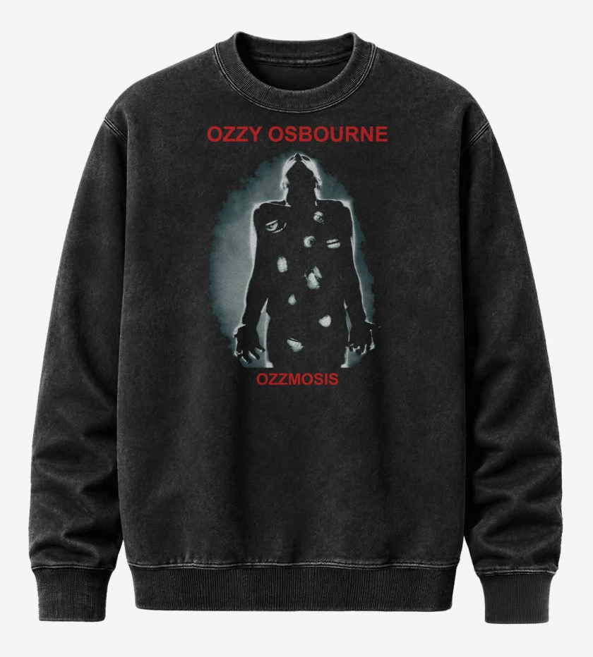 Poleron Polo Acid Wash Negro de Ozzy Osbourne Ozzmosis