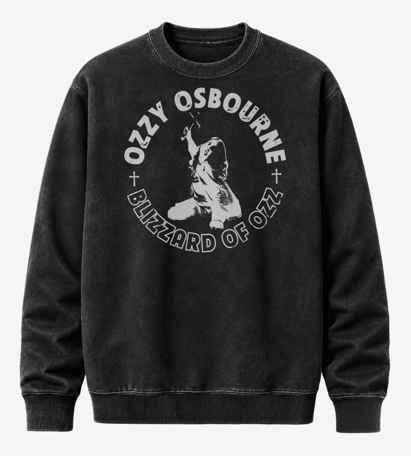 Poleron Polo Acid Wash Negro de Ozzy Osbourne Ozz