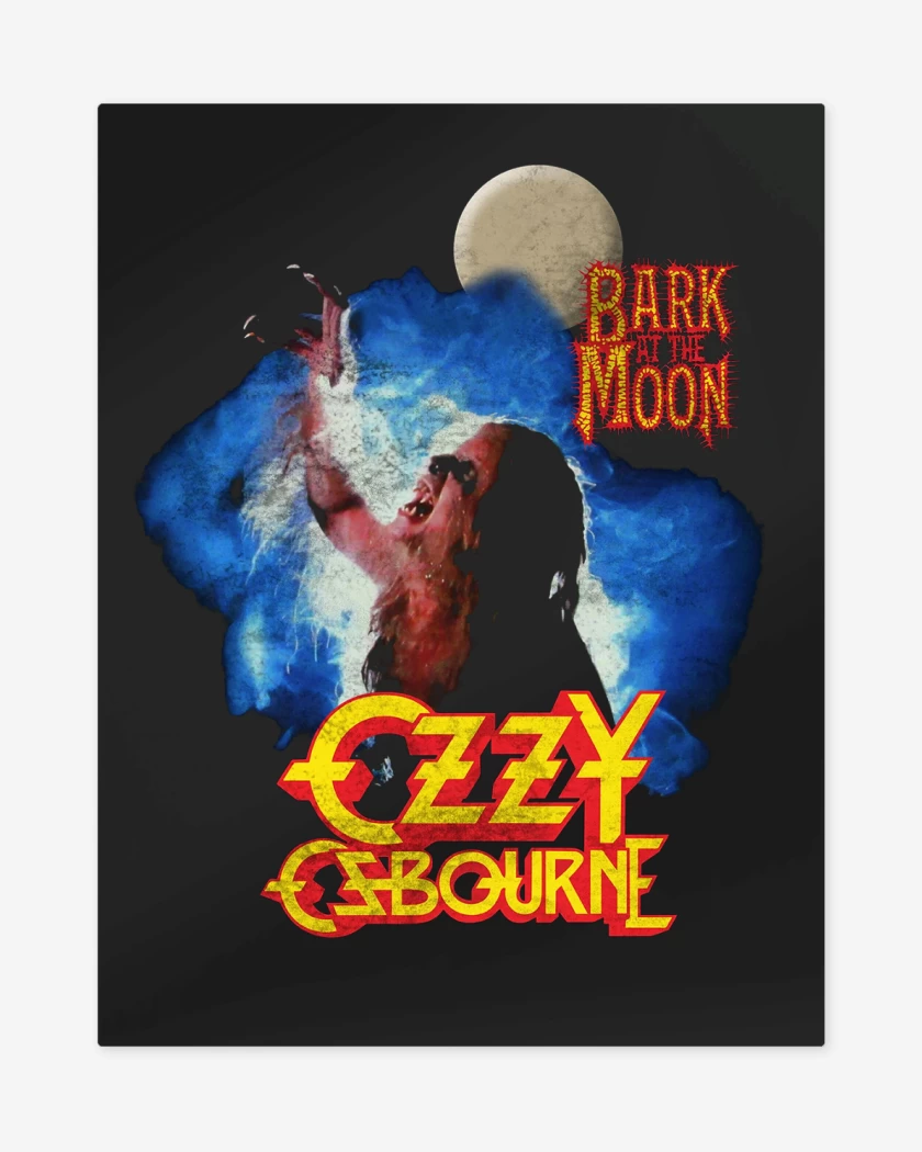 Print metalico Ozzy Osbourne Ladrando a la Luna