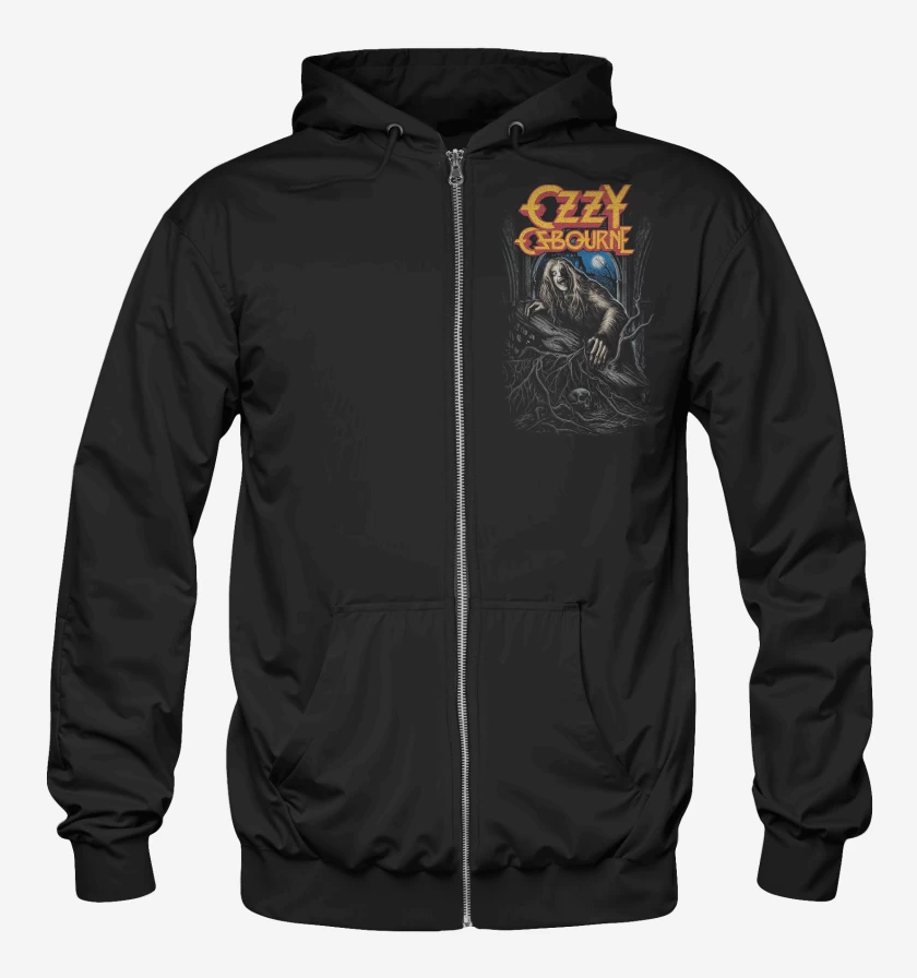 Poleron Canguro con cierre Negro de Ozzy Osbourne Lobo