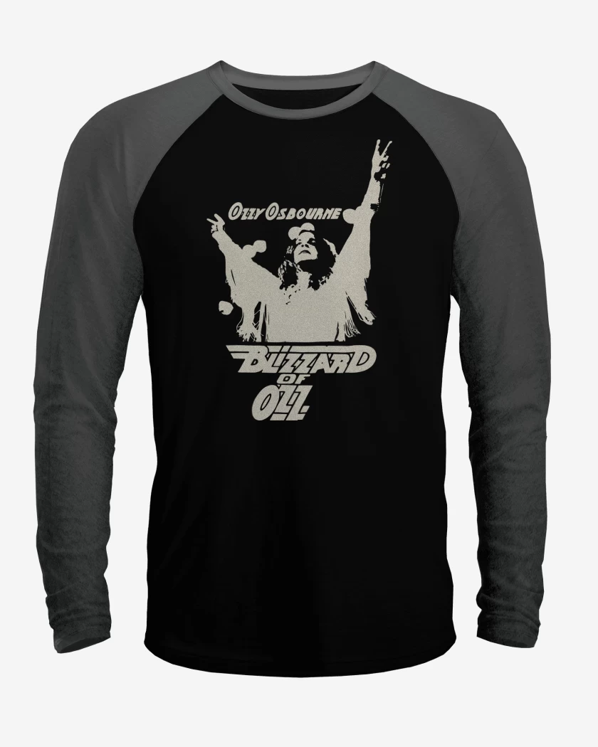 Polera Raglan Negro / Negro Heather de Ozzy Osbourne Blizz