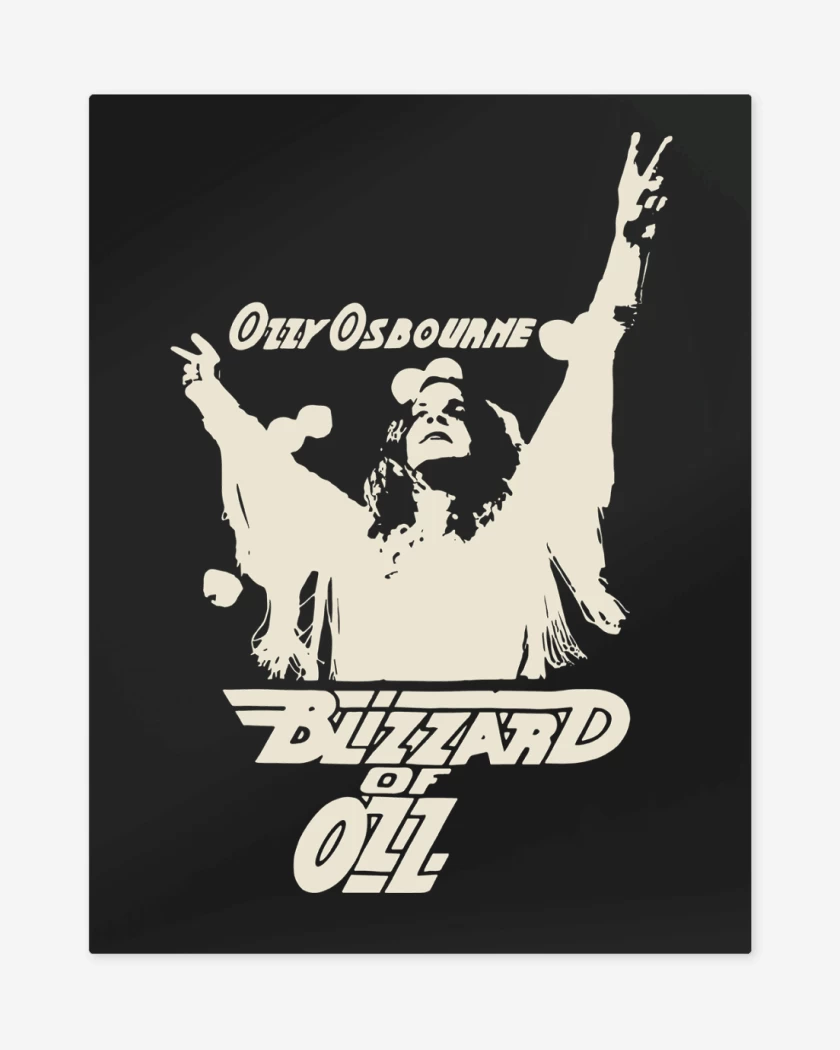 Print metalico Negro de Ozzy Osbourne Blizz