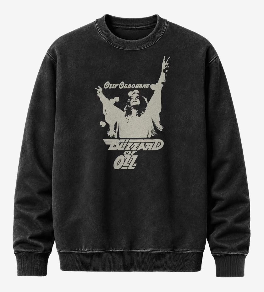 Poleron Polo Acid Wash Negro de Ozzy Osbourne Blizz