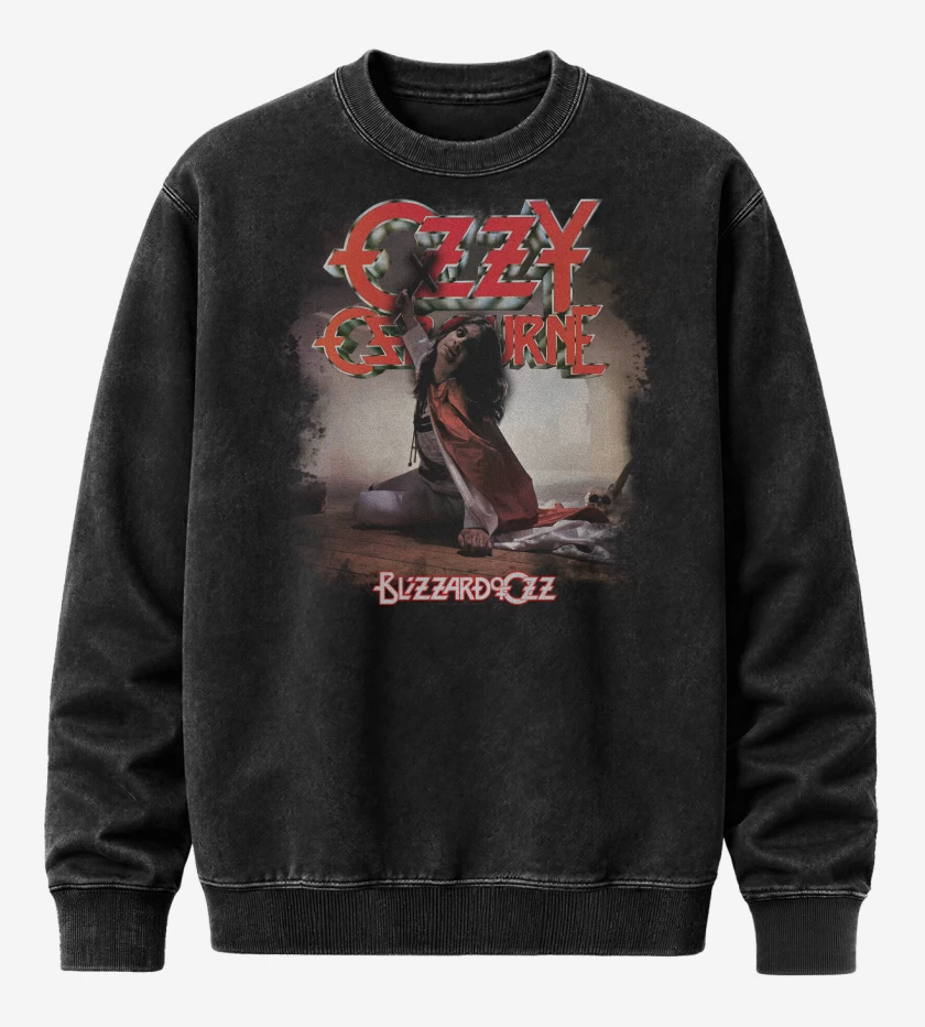 Poleron Polo Acid Wash Ozzy Osbourne Blizzard of Ozz