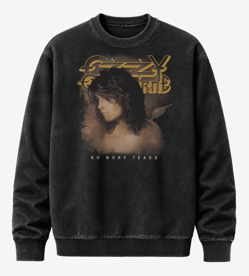 Poleron Polo Acid Wash Negro de Ozzy Osbourne No More Tears