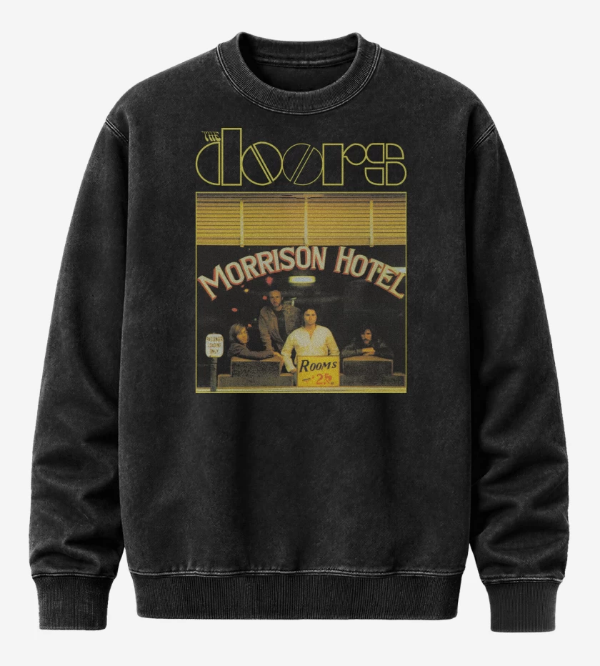 Poleron Polo Acid Wash Negro de The Doors Morrison Hotel