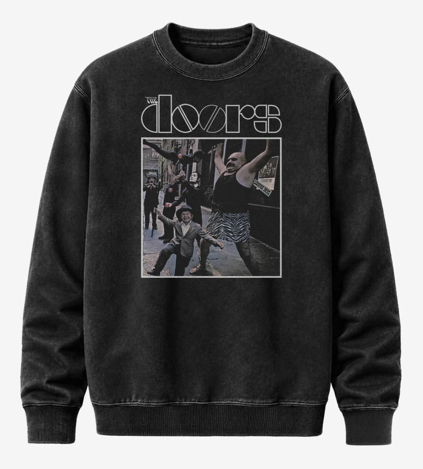Poleron Polo Acid Wash Negro de The Doors Strange Days