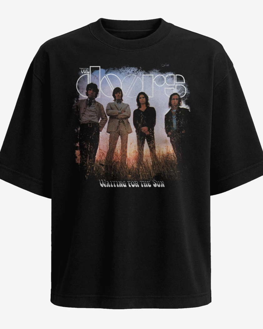 Polera Oversize Negro de The Doors Waiting for the Sun