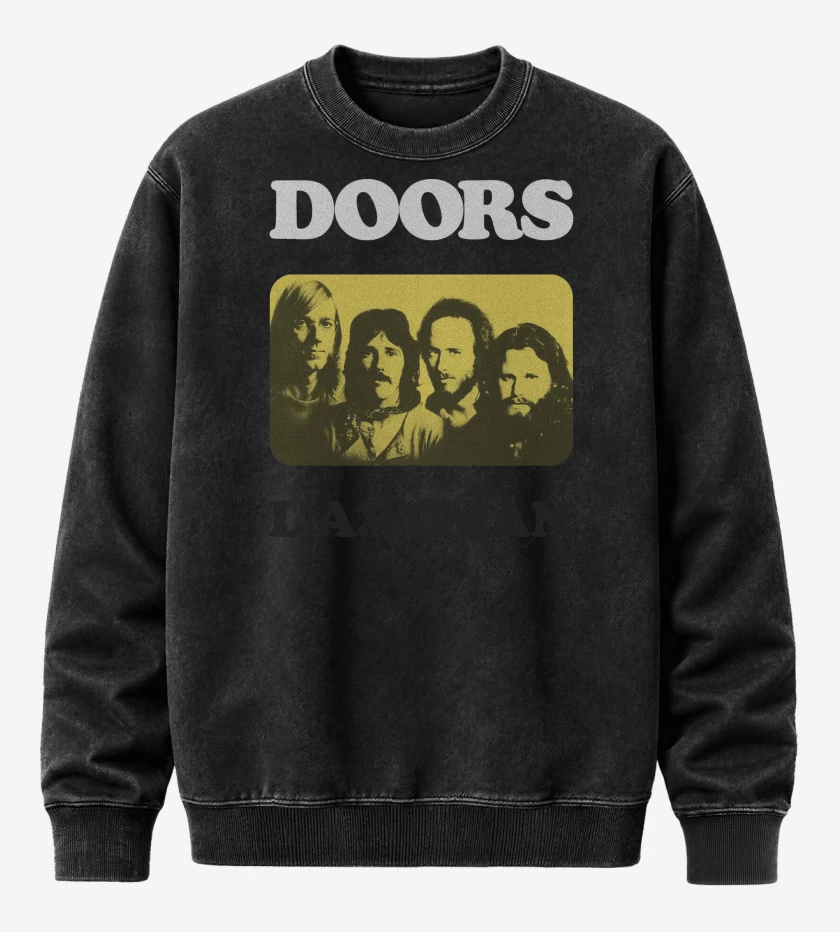 Poleron Polo Acid Wash Negro de The Door LA Woman