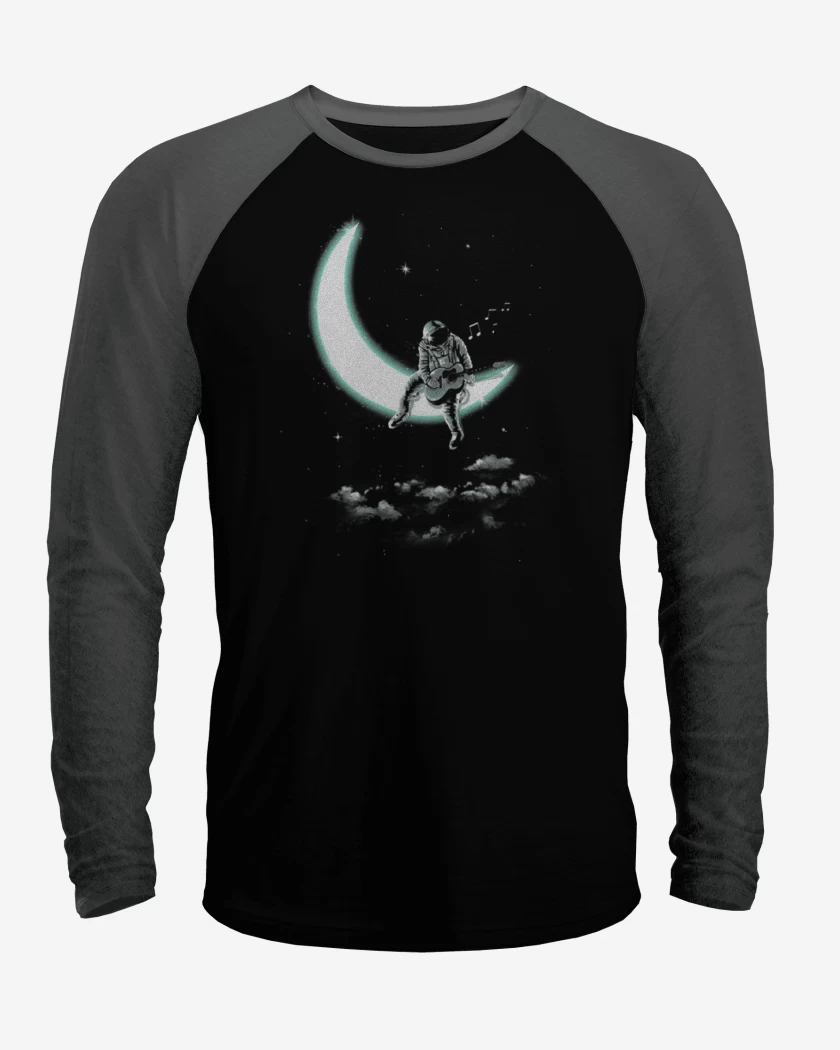 Polera Raglan Negro / Negro Heather de Astronauta 3