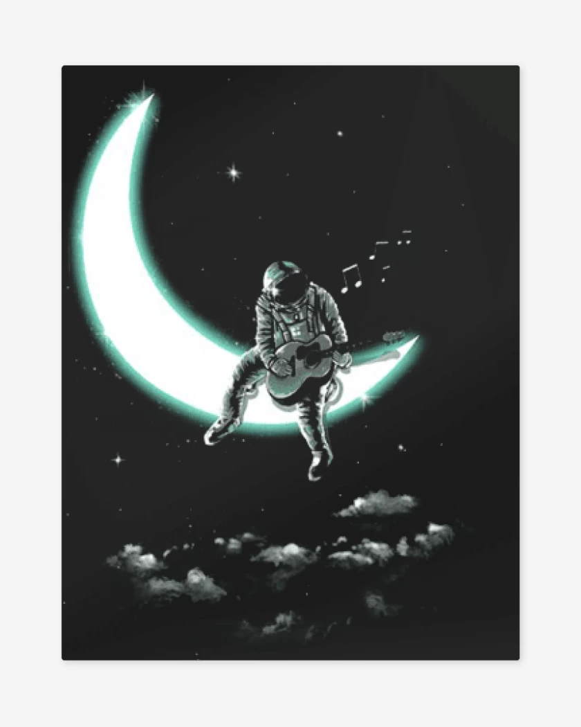 Print metalico Negro de Astronauta 3