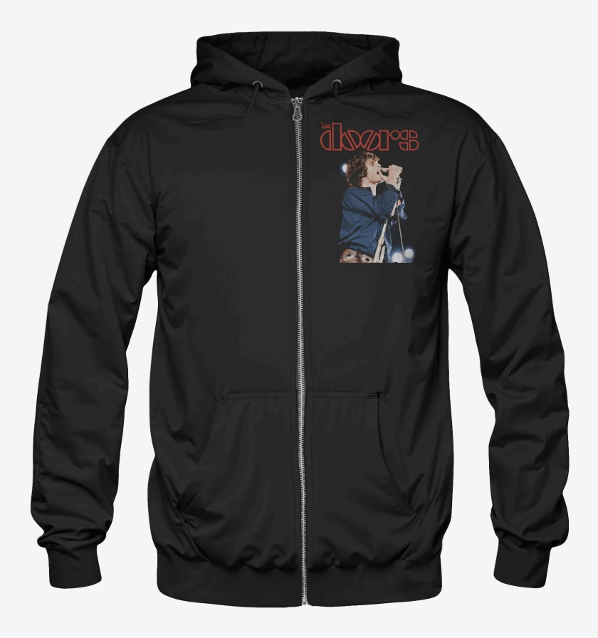 Poleron Canguro con cierre Negro de The Doors Jim Morrison
