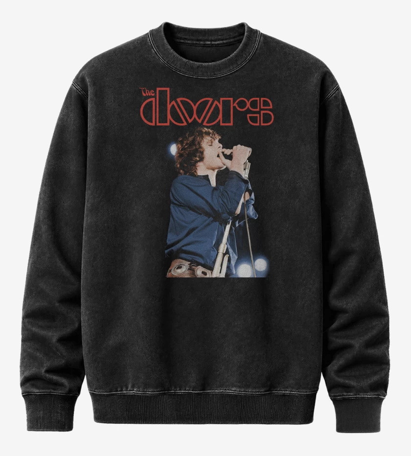 Poleron Polo Acid Wash Negro de The Doors Jim Morrison