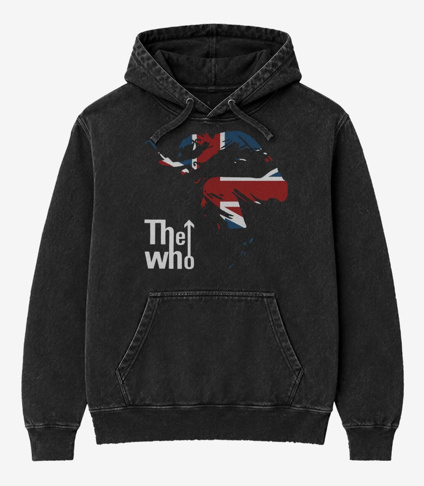 Poleron Canguro Acid Wash Negro de The Who 2